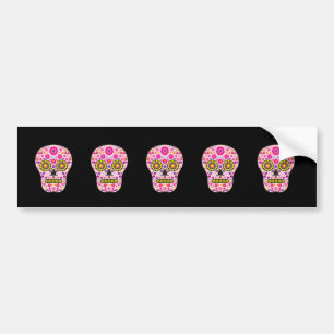 Roze Mexicaanse suikerschedel Bumpersticker