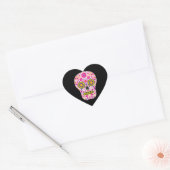 Roze Mexicaanse Suikerschedel Hart Sticker (Envelop)