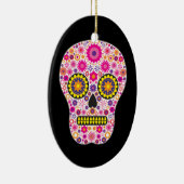 Roze Mexicaanse suikerschedel Keramisch Ornament (Rechts)