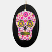 Roze Mexicaanse suikerschedel Keramisch Ornament (Links)