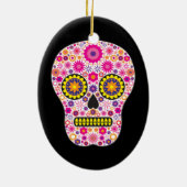 Roze Mexicaanse suikerschedel Keramisch Ornament (Achterkant)