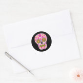 Roze Mexicaanse Suikerschedel Ronde Sticker (Envelop)