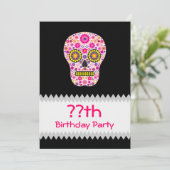 Roze Mexicaanse sull Birthday Kaart (Staand voorkant)