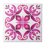 Roze Mexicaanse talavera bruiloft gunsten afgedruk Tegeltje<br><div class="desc">Hot Roze magenta Spaans Talavera tegels elegante bruiloft gunsten gedrukt keramische tegels,  levendige gewaagde kleuren modern Mexicaans Spaans Hacienda stijl bruiloft levendige kleur keramische tegels bruiloft gunsten</div>