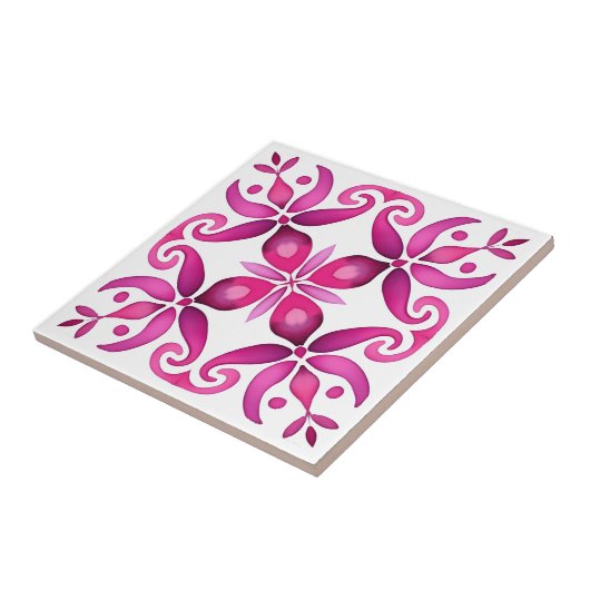 Roze Mexicaanse talavera bruiloft gunsten afgedruk Tegeltje (Zijkant)