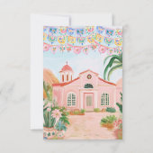 Roze Mexico Bestemming  RSVP Kaartje (Achterkant)