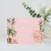 Roze Mexico Bestemming RSVP Kaartje (Staand voorkant)
