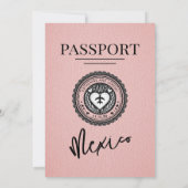 Roze Mexico Passport bruiloft Kaart (Achterkant)