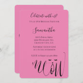 Roze Miauw Cat Verjaardag Kaart (Voorkant / Achterkant)