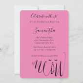 Roze Miauw Cat Verjaardag Kaart (Voorkant)