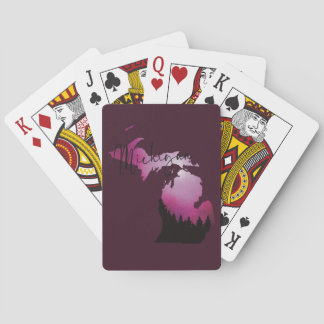 Roze Michigan State Kaart Pine Forest Camping Trip