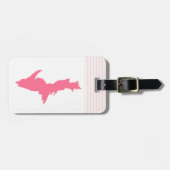 Roze Michigan Upper Peninsula Bagagelabel (Voorkant horizontaal)