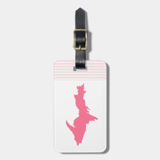 Roze Michigan Upper Peninsula Bagagelabel (Voorkant verticaal)