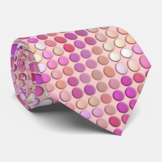 Roze microdots stropdas (Opgerold)