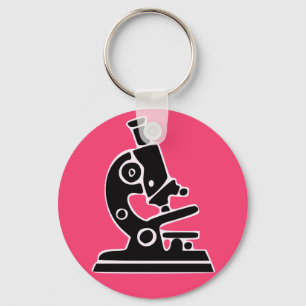 Roze microscoop sleutelhanger