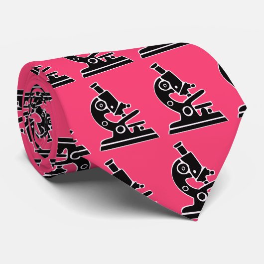 Roze microscoop stropdas (Opgerold)