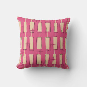 Roze Mid Century Modern Atomaire Blokken Kussen