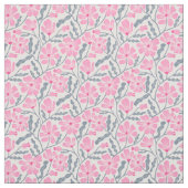 Roze Mid Century Modern Bloempatroon Stof (Swatch)