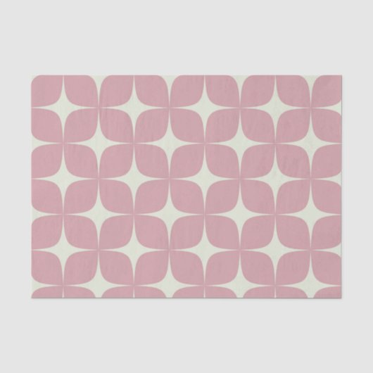 Roze Mid Century Modern Boho Geometrisch Elegant Tissuepapier (Voorkant)