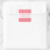 Roze Mid Century Modern vakantieadres Vierkante Sticker (Tas)
