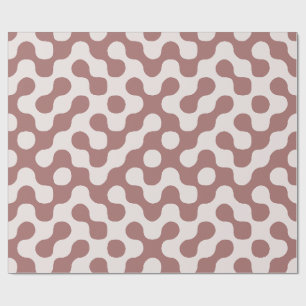 Roze Mid Century Retro Geometrische Stippen Cadeaupapier
