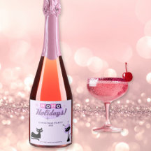 Roze Midcentury Modern Kerstfeestje