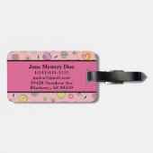 Roze Midcentury Retro Honingbij Bagagelabel (Achterkant horizontaal)