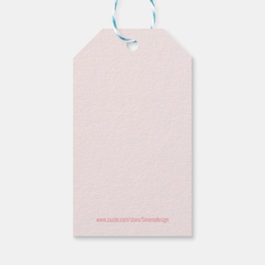 Roze Midden-Eeuw Modern Kerstmis Cadeaulabel (Achterkant)