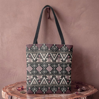 Roze Middennacht Volkskunst Tote Bag