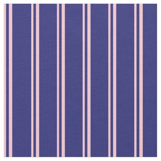 Roze & Midnight Blue gekleurde strepen Stof (Close Up)