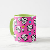 Roze Mignon Cute Kawaii Panda Beer Liefdes Harten Mok (Voorkant links)