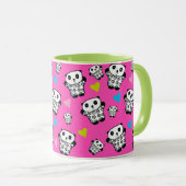 Roze Mignon Cute Kawaii Panda Beer Liefdes Harten Mok (Voorkant rechts)