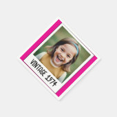 Roze mijlpaal Verjaardag Foto Keepsake Servet (Hoek)