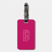 roze mijn bagagelabel (Achterkant verticaal)