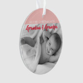 Roze| Mijn eerste Kerstmis met oma en opa Ornament (voorkant)
