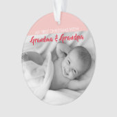 Roze| Mijn eerste Kerstmis met oma en opa Ornament (voorkant)