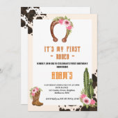 Roze Mijn eerste Rodeo Cowboy Kaart (Voorkant / Achterkant)