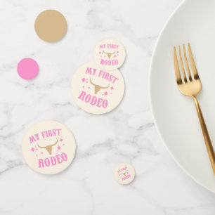 Roze mijn eerste Rodeo Cowgirl eerste verjaardag Confetti
