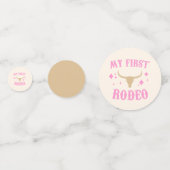 Roze mijn eerste Rodeo Cowgirl eerste verjaardag Confetti (Voorkanten)