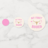 Roze mijn eerste Rodeo Cowgirl eerste verjaardag Confetti (Achterkanten)