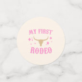 Roze mijn eerste Rodeo Cowgirl eerste verjaardag Confetti (Kleine voorkant)