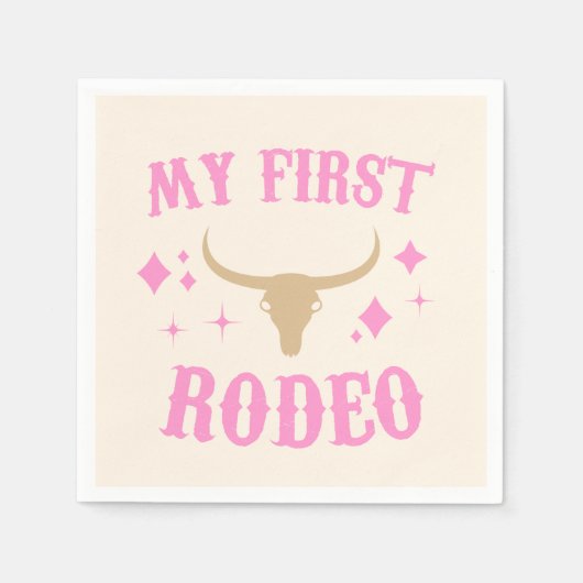 Roze mijn eerste Rodeo Cowgirl eerste verjaardag Servet (Voorkant)