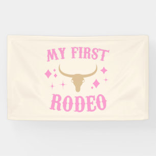 Roze mijn eerste Rodeo Cowgirl eerste verjaardag Spandoek