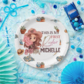 Roze Mijn eerste Rodeo Verjaardagsfeestje Papier B Papieren Bordje (Feest)