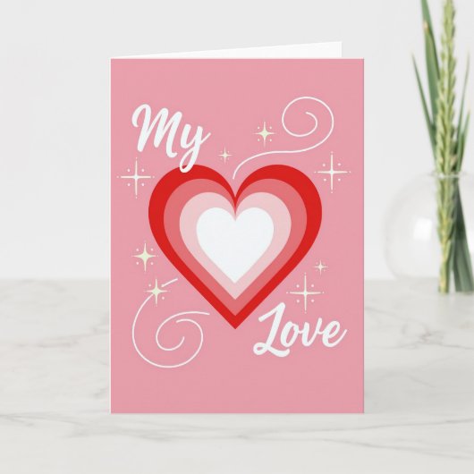 Roze Mijn Liefdeshartkaart Kaart (Voorkant)