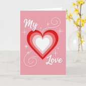Roze Mijn Liefdeshartkaart Kaart (Gele Bloem)