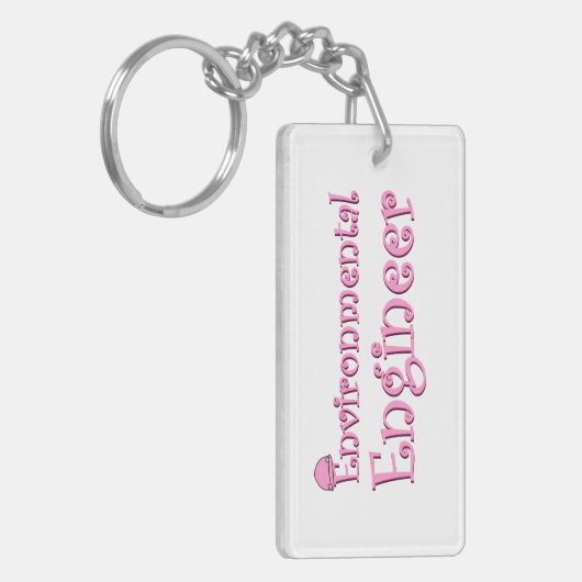 Roze Milieu Ingenieur Sleutelhanger (Voorkant Links)