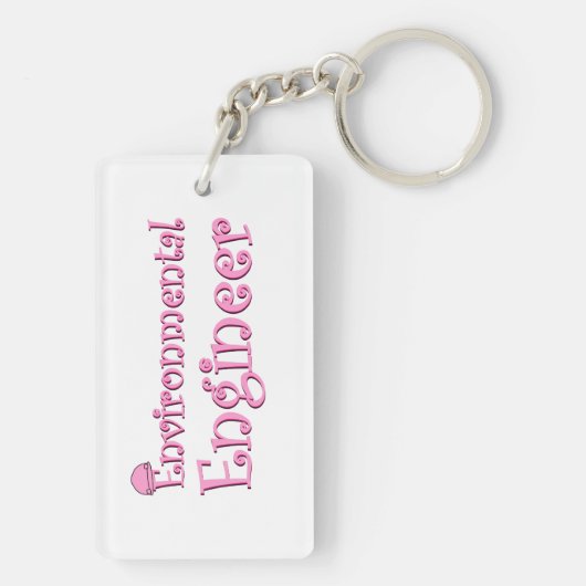 Roze Milieu Ingenieur Sleutelhanger (achterkant)