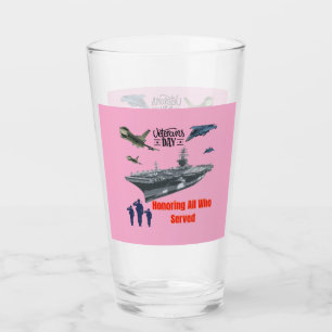 Roze militair eerbetoon glas