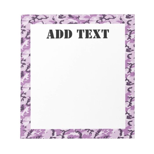 Roze militair patroon van Camouflage Notitieblok (Voorkant)